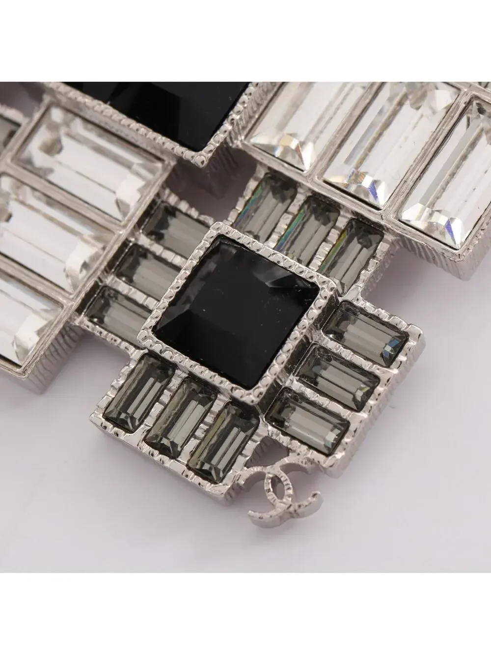 Chanel Cc Logo Brooch Silver-Tone Metal #327455C91B